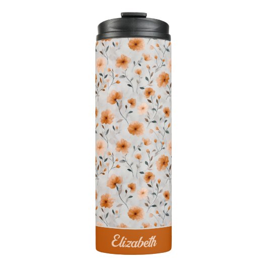 水彩秋の花名前をカスタムするフローラ タンブラー (正面)