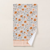 水彩秋の花名前をカスタムするミニマリスト バスタオルセット (ハンドタオル)