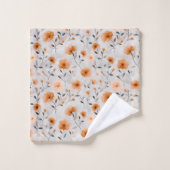 水彩秋の花名前をカスタムするミニマリスト バスタオルセット (ウォッシュタオル)