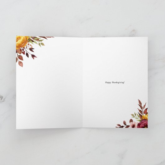 水彩秋の花感謝祭の写真 シーズンカード (内部)