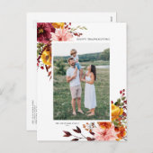 水彩秋の花感謝祭の写真 シーズンポストカード (正面/裏面)