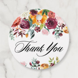 水彩秋の花束 ウェディング 御礼 フェイバータグ