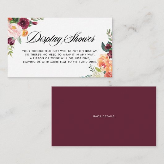 水彩秋の花束 ディスプレイシャワーポストカード エンクロージャーカード (正面/裏面)