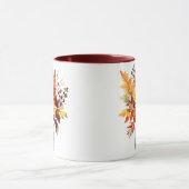 水彩秋の花模様 マグカップ (中央)