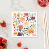 水彩秋の花模様 秋の感謝祭 スタンダードカクテルナプキン (インサイチュ)