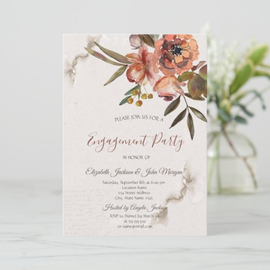 水彩秋の花 招待状 (スタンド正面)