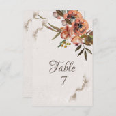 水彩秋の花 招待状 (正面/裏面)