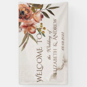 水彩秋の花 横断幕 (縦)