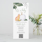 水彩秋の赤ちゃん男女兼用シャワー 招待状 (スタンド正面)