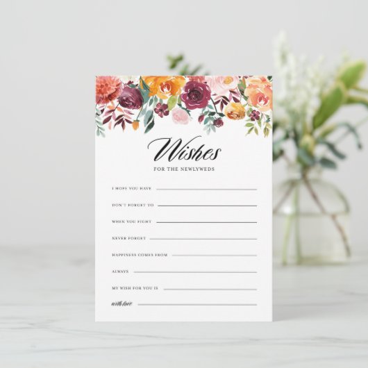 水彩秋の開花が新婚を願う エンクロージャーカード (スタンド正面)