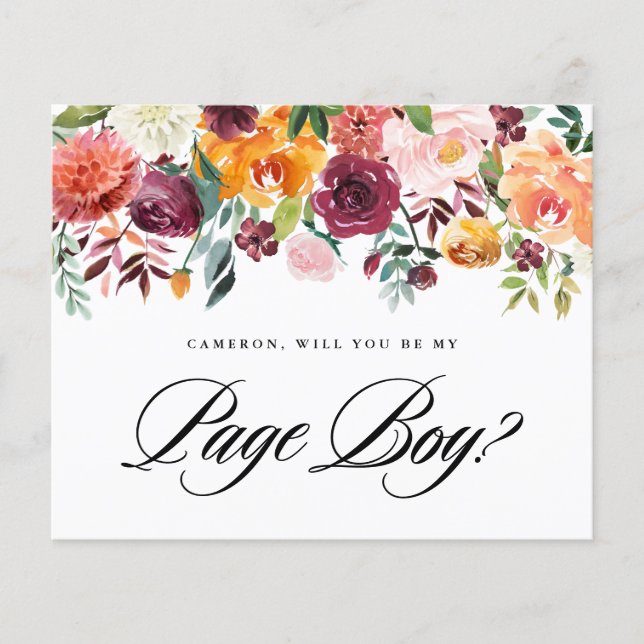 水彩秋の開花が私のページボーイ (正面)