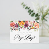 水彩秋の開花が私のページボーイ インビテーションポストカード (スタンド正面)