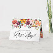 水彩秋の開花が私のページボーイ カード (正面)