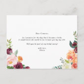 水彩秋の開花は私の花嫁になる インビテーションポストカード (裏面)