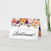 水彩秋の開花は私の花嫁になる カード (正面)