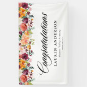 水彩秋の開花ガーランド秋卒業 横断幕 (縦)