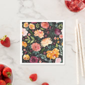 水彩秋の開花パターフェイクン スタンダードカクテルナプキン (インサイチュ)