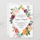 水彩秋の開花フローラリハーサルディナー 招待状 (正面)