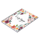 水彩秋の開花フローラ枠 ノートブック (左側)