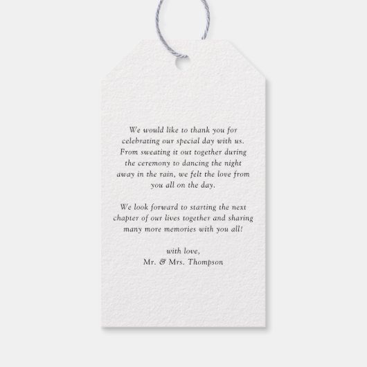 水彩秋の開花フローラ結婚ズサンキュー ギフトタグ (裏面)