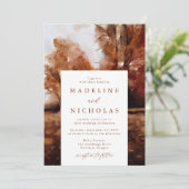 水彩秋の風景秋の結婚式 招待状 (スタンド正面)