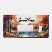 水彩秋の風景 デスクマット (キーボード&マウス)