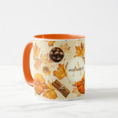 水彩秋の魔法ヴィンテージ香りモノグラム マグカップ (正面左)