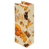 水彩秋の魔法ヴィンテージ香りモノグラム ワインギフトバッグ (裏面アングル)