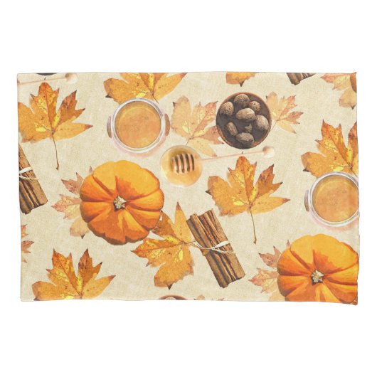 水彩秋の魔法ヴィンテージ香 枕カバー (正面)