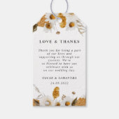 水彩秋の黄色と白のフローラ枠 ギフトタグ (正面)