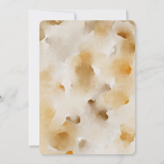 水彩秋の黄色と白のフローラ枠 招待状 (裏面)