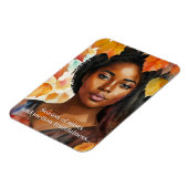 水彩秋の黒人女性アートケアツ詩 マグネット (左側)