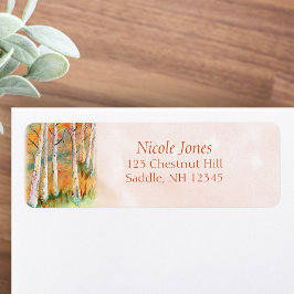 水彩秋の《植物》アスペン木 ラベル