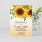 水彩秋ひまわり結婚式招待状 招待状 (スタンド正面)