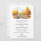 水彩秋または秋のテーマリハーサルディナー 招待状 (正面)