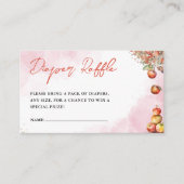 水彩秋アップルベビーシャワーおむつラッフル エンクロージャーカード (正面)