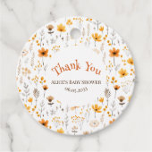 水彩秋イエローワイルドフラワーベビーシール フェイバータグ (正面)