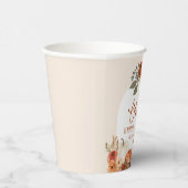 水彩秋インラブカボチャブライダルシャワー 紙コップ (右)