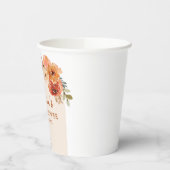 水彩秋インラブカボチャブライダルシャワー 紙コップ (左)