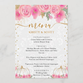 水彩秋カボチャとピンク結婚の花 メニュー