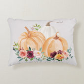 水彩秋カボチャとボホの花 アクセントクッション (正面)