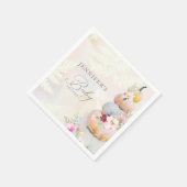 水彩秋カボチャ女の子ベビーシャワー紙プラ スタンダードカクテルナプキン (角)