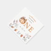 水彩秋カボチャ山花1st誕生日 スタンダードカクテルナプキン (角)