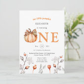 水彩秋カボチャ山花1st誕生日 招待状 (スタンド正面)