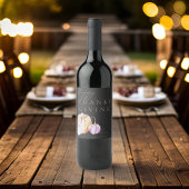 水彩秋カボチャ感謝祭ブラック ワインラベル