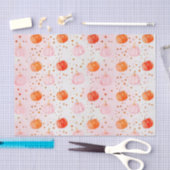 水彩秋カボチャ模様秋デコページ 薄葉紙 (クラフト)