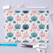 水彩秋カボチャ模様秋デコページ 薄葉紙 (クラフト)