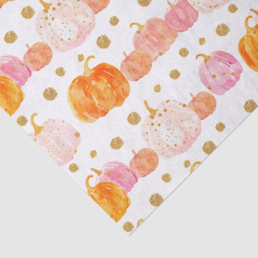 水彩秋カボチャ模様秋デコページ 薄葉紙 (詳細)