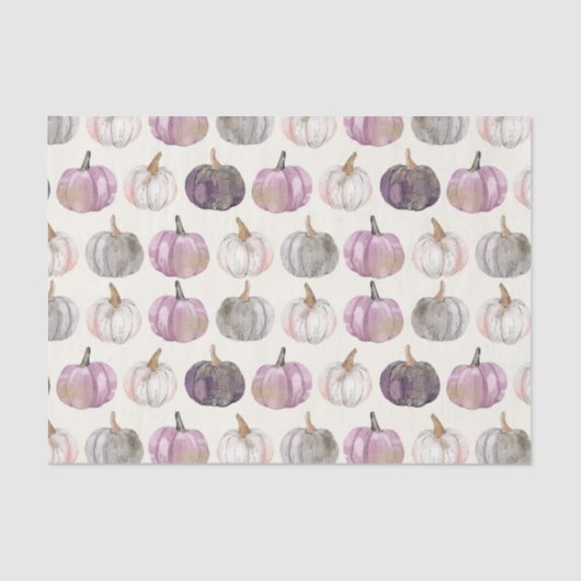 水彩秋カボチャ模様秋デコページ 薄葉紙 (正面)