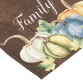 水彩秋カボチャ素朴ダークウッド ショートテーブルランナー (コーナー)